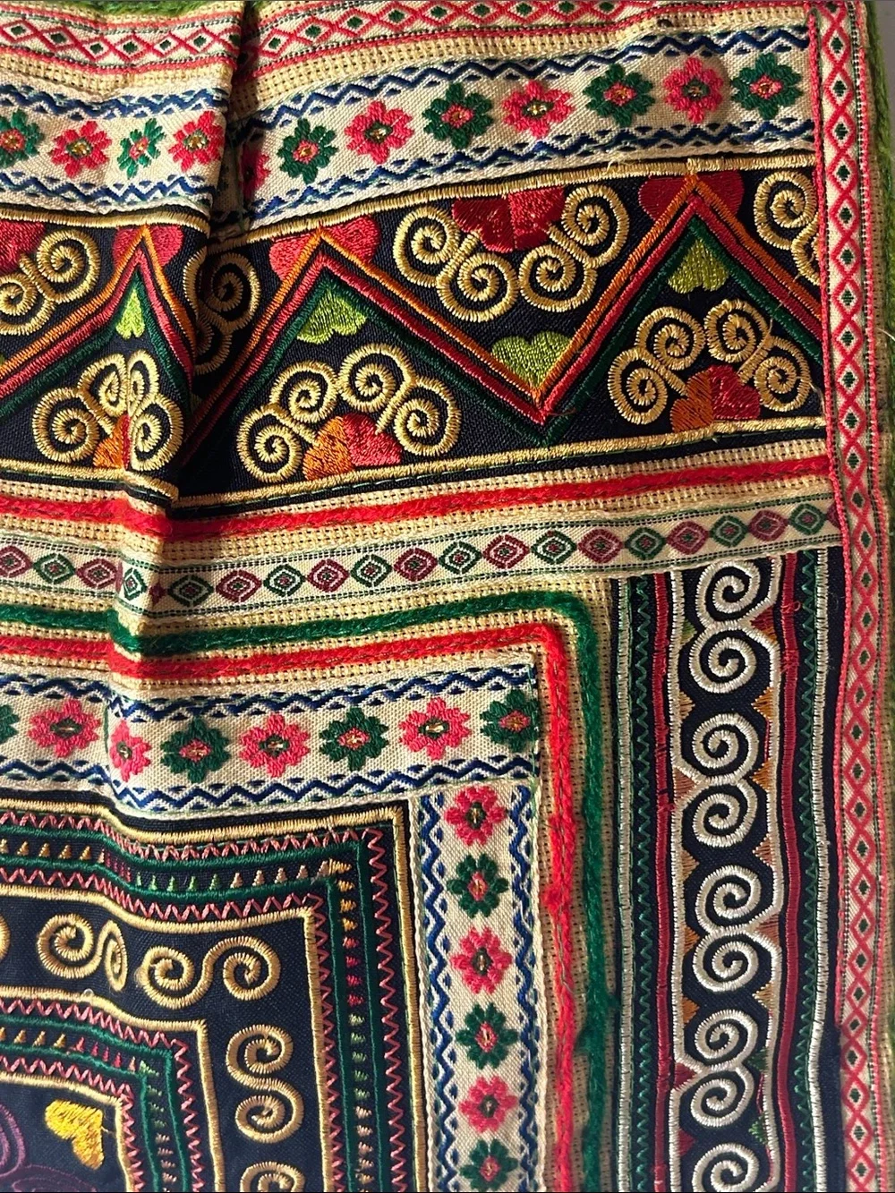 Embroidered Multicolor Bag NWOT Pom Pom Boho Artsy Carry On Tote Travel Resort
